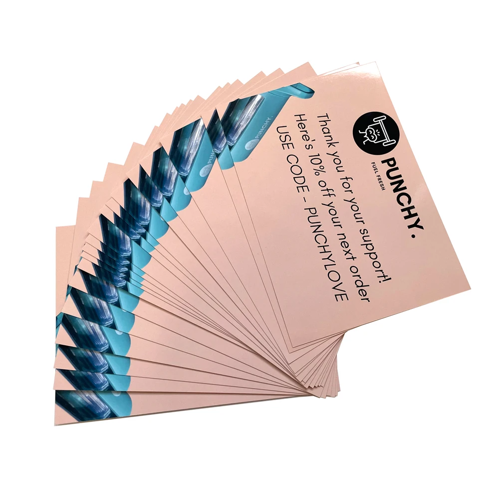 Fast delivery cheap custom printing thank you card for small business