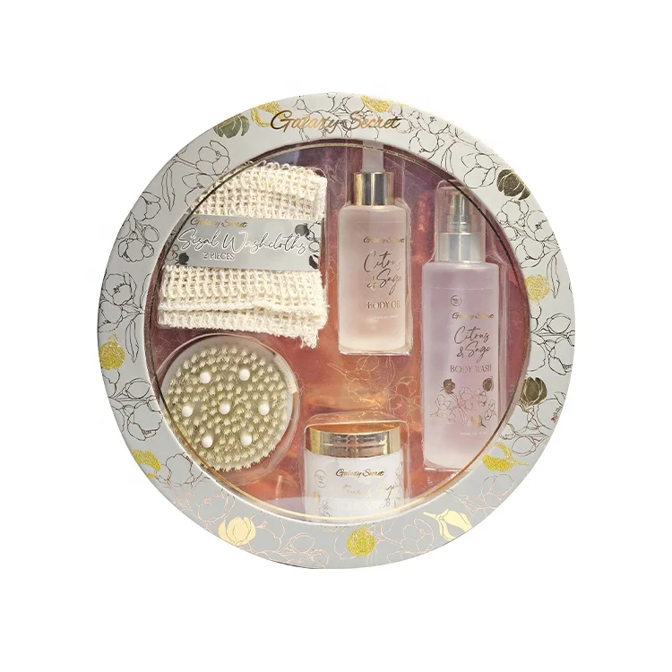 OEM Wholesale Beauty Body Wash Oil Scrub Wash Brush Washcloths Bathroom Moisturizing Nourishing Body Care Set