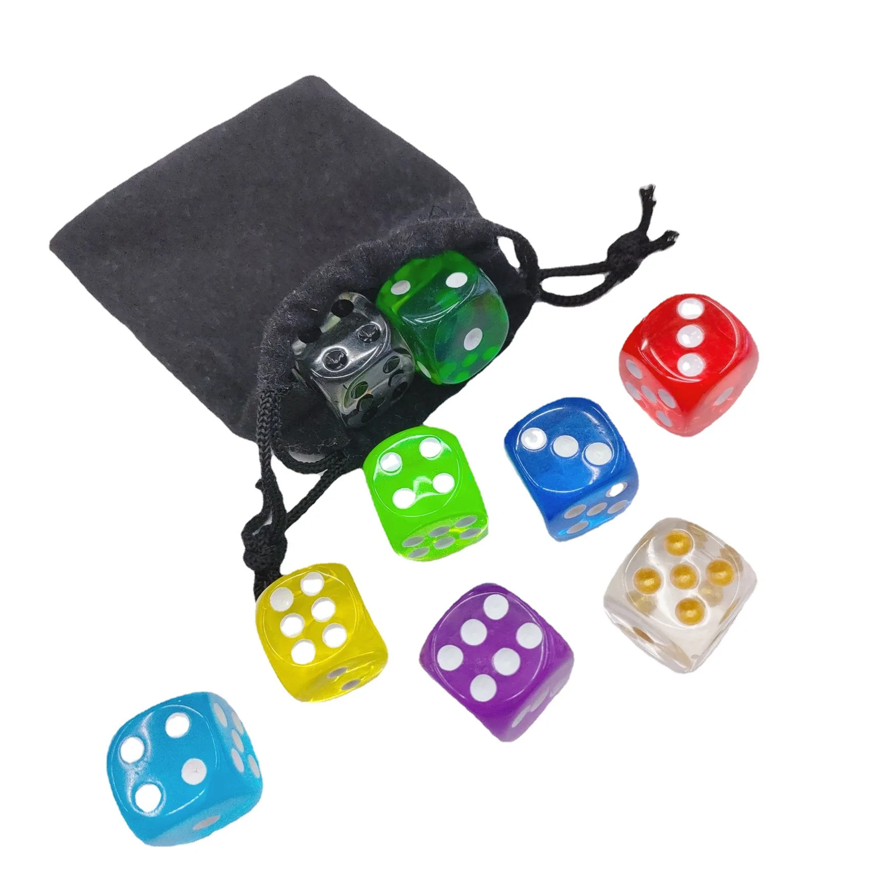 16mm d6 Acrylic Polyhedral Dice Set Round Square Corner With Dots Pip Toy Accessories Toys Multicolor In Stock Custom Game Dice