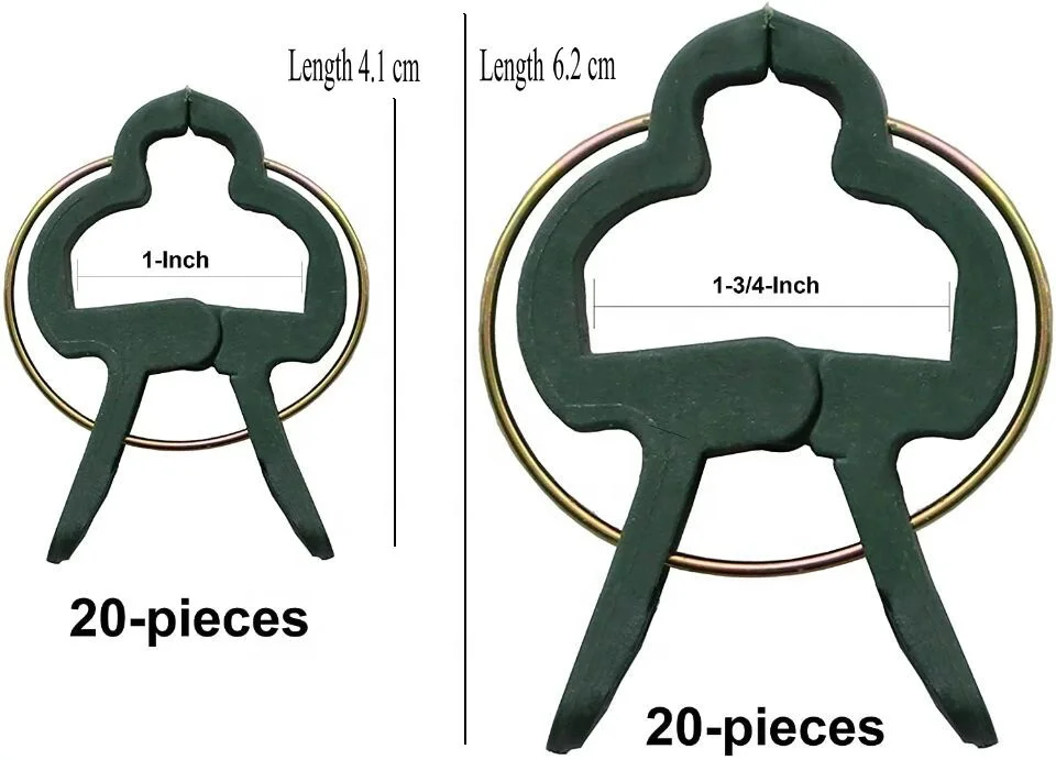 Green Gardening Plant Flower Lever Loop Gripper Clips for Supporting or Straightening Stems Stalks and Vines
