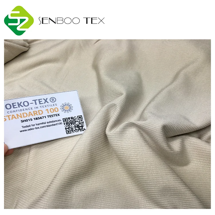 Oeko-tex 100 certificate Ribbed bamboo fabric 95% bamboo 5% spandex fabric knit for sportswear