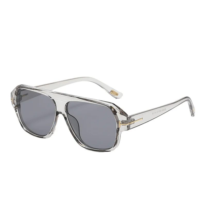 Famous Brand Sunglasses Women 1:1 Designer Unique Luxury Flat Top Black Cool Shades Pink Transparent Frames Lens