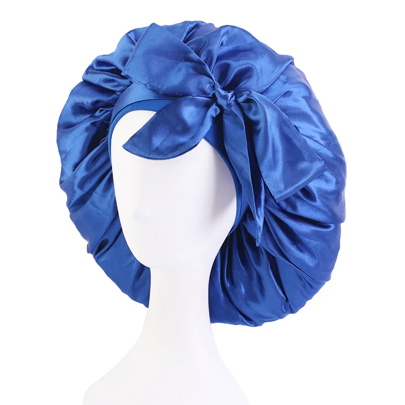 Hair Satin Bonnet For Sleeping Shower Caps Silk Caps With Wide Elastic Band Night Sleep Cap Bonnets For Black Women Braids