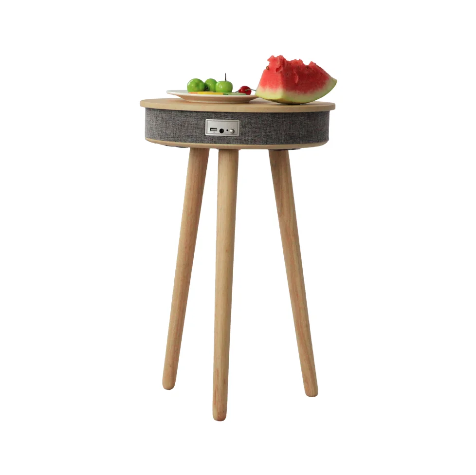 
Nordic Smart Furniture for Small Room Modern Speaker Coffee Tables Bedside Table with Smartphone Wireless Charging 