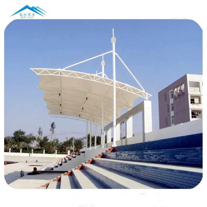 Design Steel Tensile Membrane Structure Sports Stadium Grandstand Tent With Large Space For School