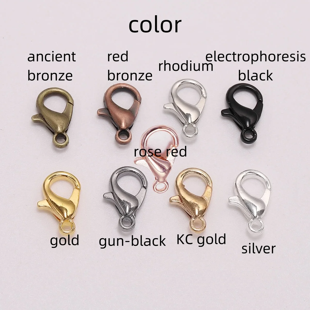 Color retention Lobster Claw Clasp alloy metal clasp for leather bracelet Jewelry Findings