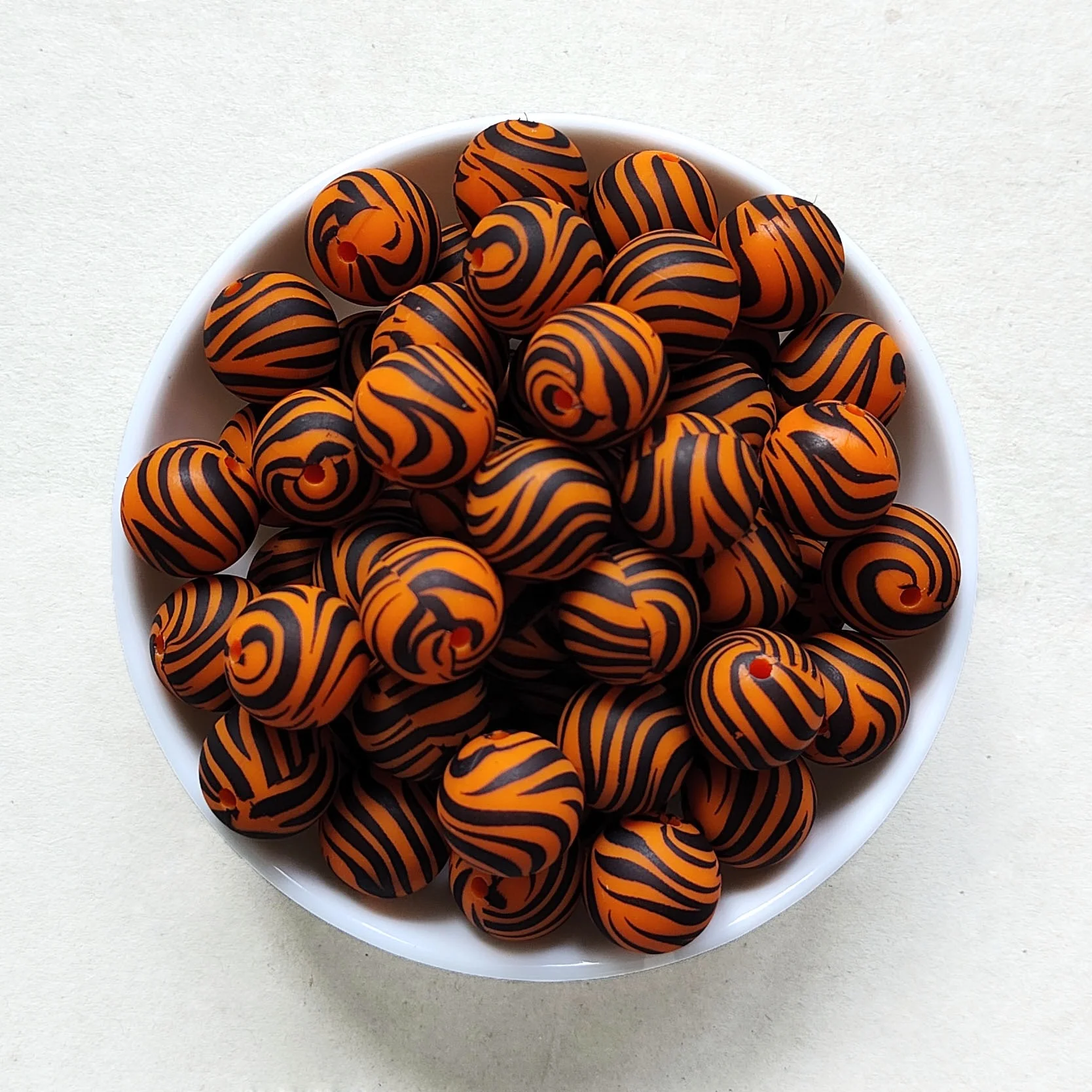 Силиконовые бусины с тигровым принтом 15 мм для прорезывания зубов аксессуары цепочки соски круглые силиконовые кормления ребенка жевательным фокусным