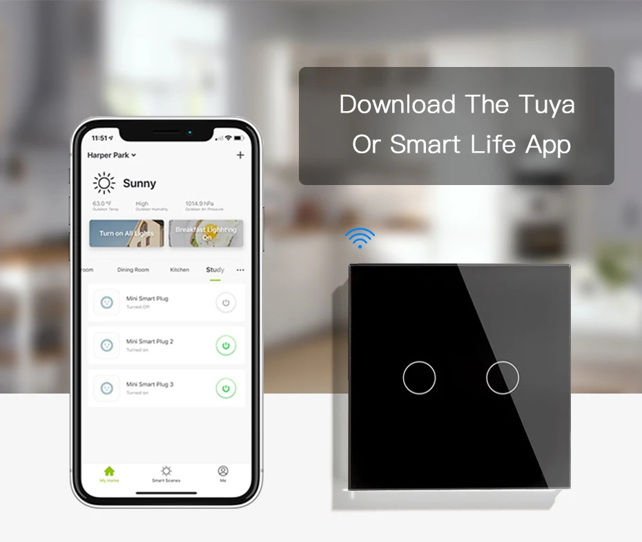 Китай Цена по прейскуранту завода-изготовителя умный дом отель светодиодные Защитное стекло для экрана приложение Tuya настенный сенсорный выключатель интеллектуальный выключатель света переключатель Wi-Fi