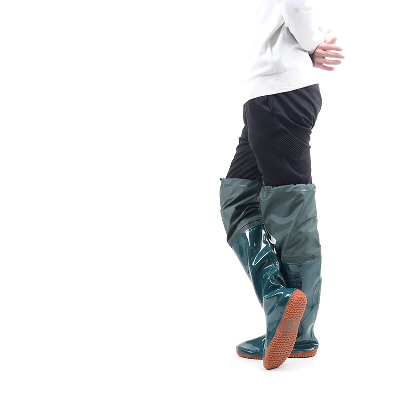 Unisex fishing boots Green PVC watershoes planting agriculture washing work orchard Wellington  rice paddy boot