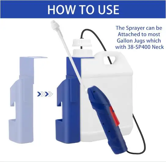 Long distance bleach handheld electric battery powered sprayer with 1 gallon tank or the water bag for weeds killer pesticide