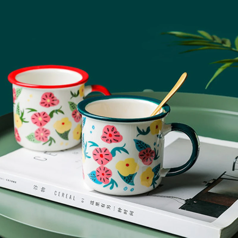 Кофейная кружка с эмалью 11 унций креативным принтом