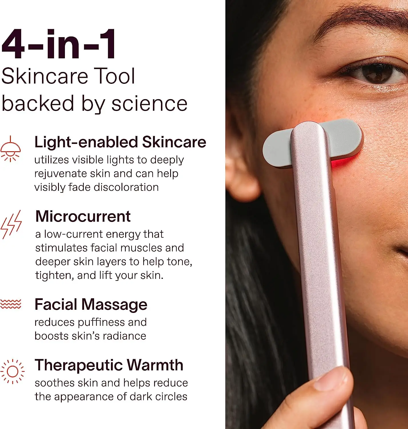 Advanced skin care wand LED Light Therapy Face EMS Facial Eye Beauty Massager Red Light Skincare Wand