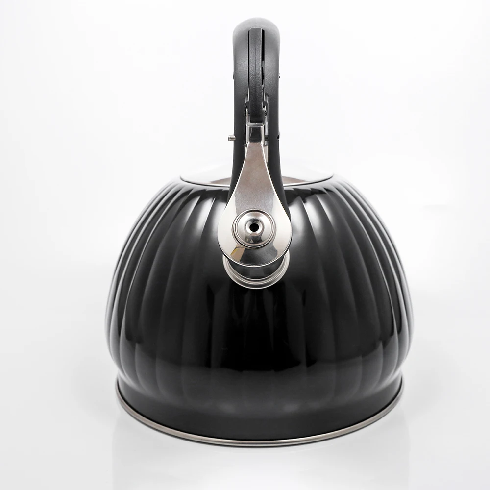 Литой сплошная ручка свистящий чайник из нержавеющей стали 3.0L экономического Тыква и цветной живописью для