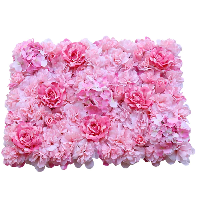 Custom Wedding Decorative Backdrop Panels Artificial Red Pink Rose Flower Wall Panel