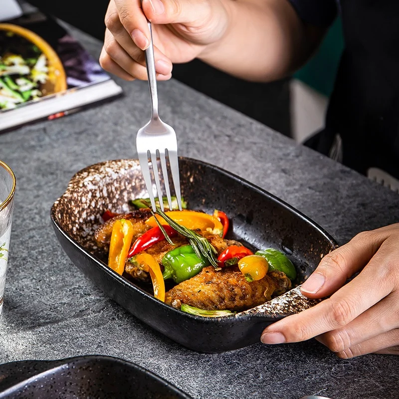 High Quality Black Color Oven Use Ceramic Baking Tray Non Stick For Kitchen