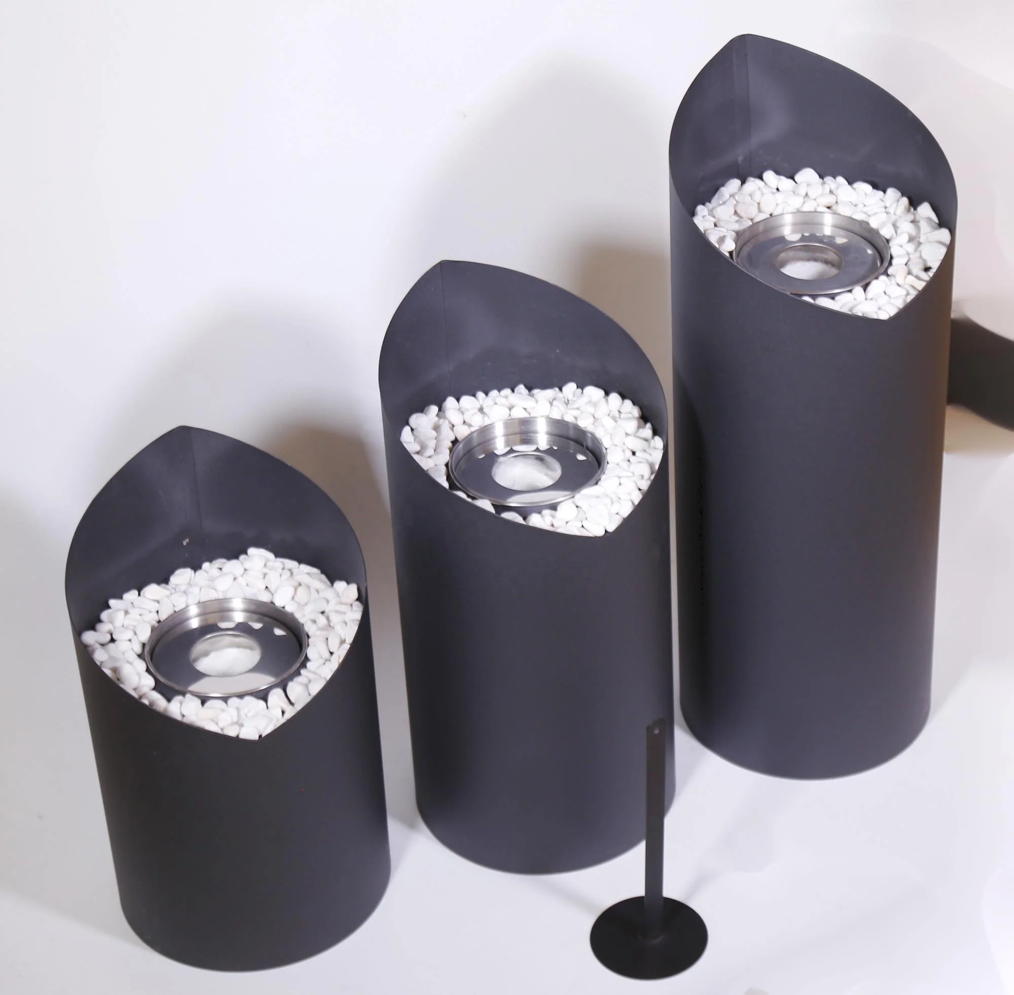 indoor outdoor garden home decoration round iron stainless steel fiber cotton glass rubbing alcohol tabletop ethanol fireplaces