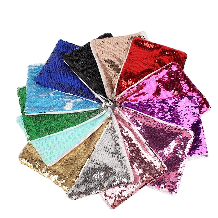 Factory customized hot style reversible bling sequin glitter makeup cosmetic bag