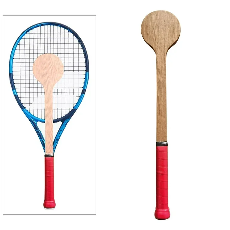 Wooden Sweet Spot Tennis Racket Bullseye Training Racket Accuracy Practice Tennis Wooden Spoon Racket