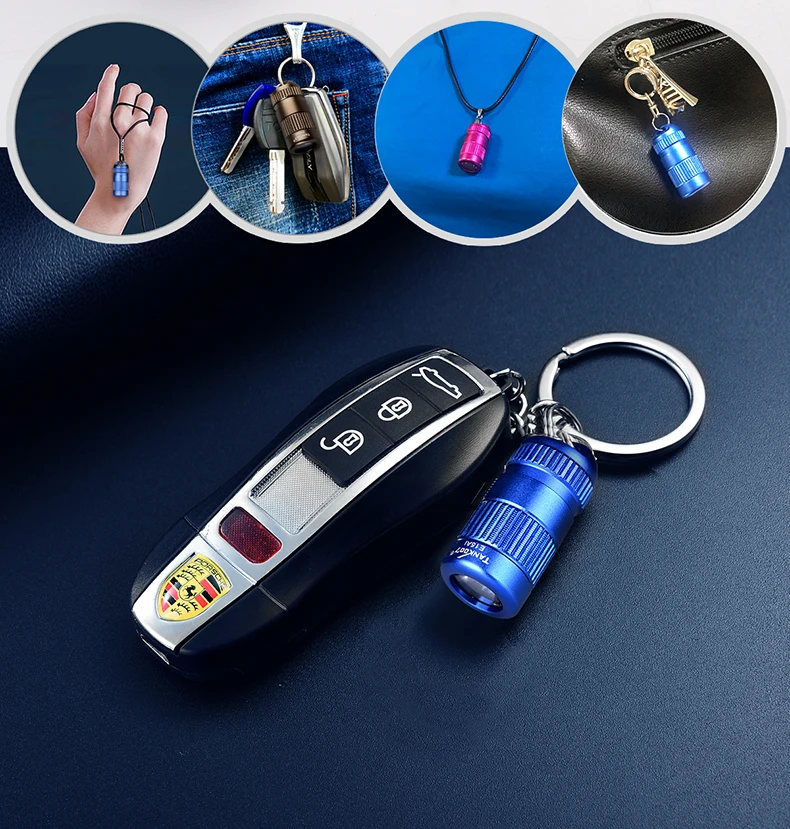 Tank007 Small Custom Logo FlashLight Mini Keychain Flashlight OED ODM LED Torch Light Powerful Finger Torch Aluminum Flashlight