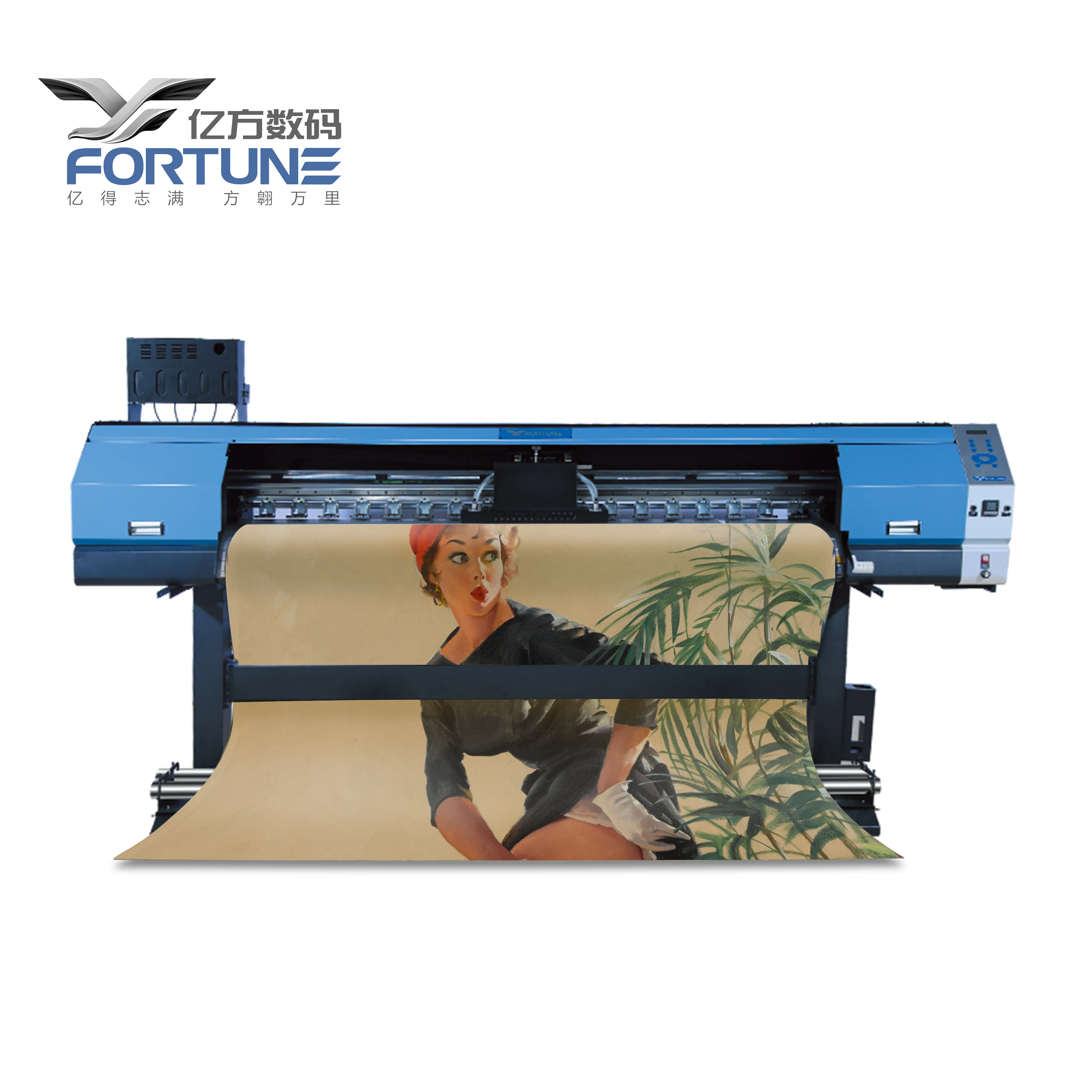 
Fortune 1.6m digital printing machine Latex Printer For Wall Paper Canvas Bamboo Weaving With XP600 DX5 DX7 Print Head 