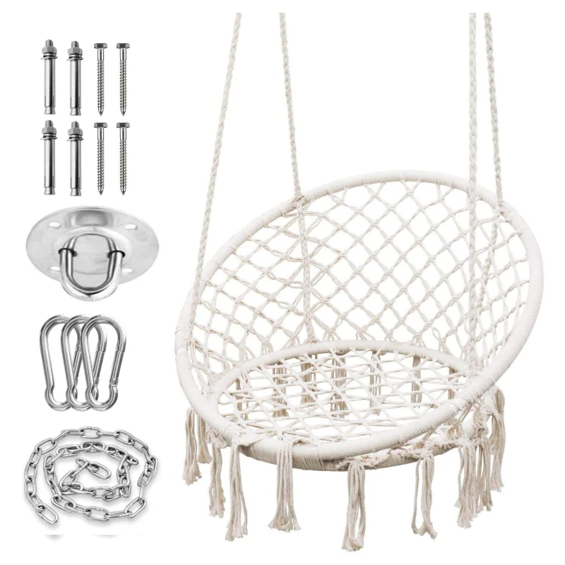 hot sale natural poly cotton rope macrame handmade hanging outdoor adult swing hammock hammock materials