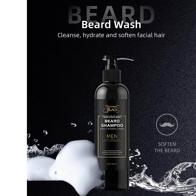 Custom logo Men Beard Growth Grooming Kit Beard Care Private Label Beard Wash Shampoo and Conditioner