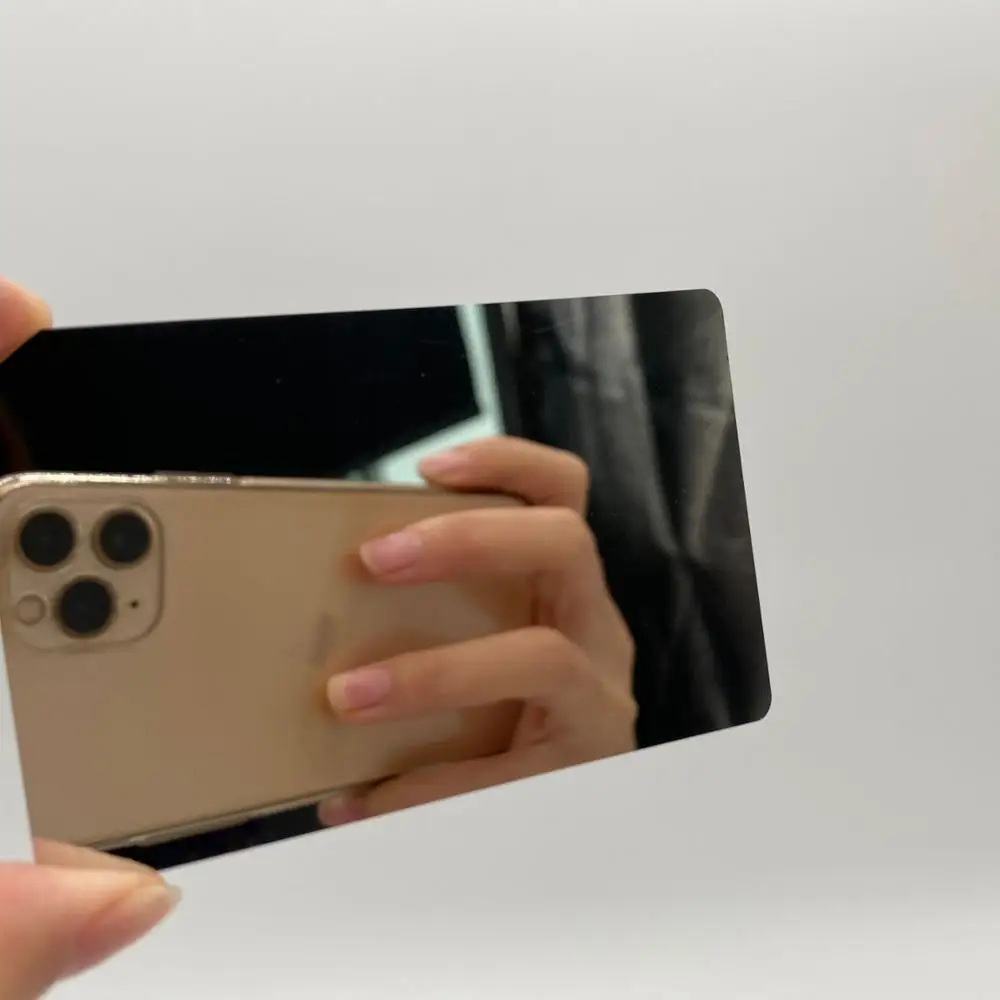 DU silver mirror blank business gift visiting metal cards