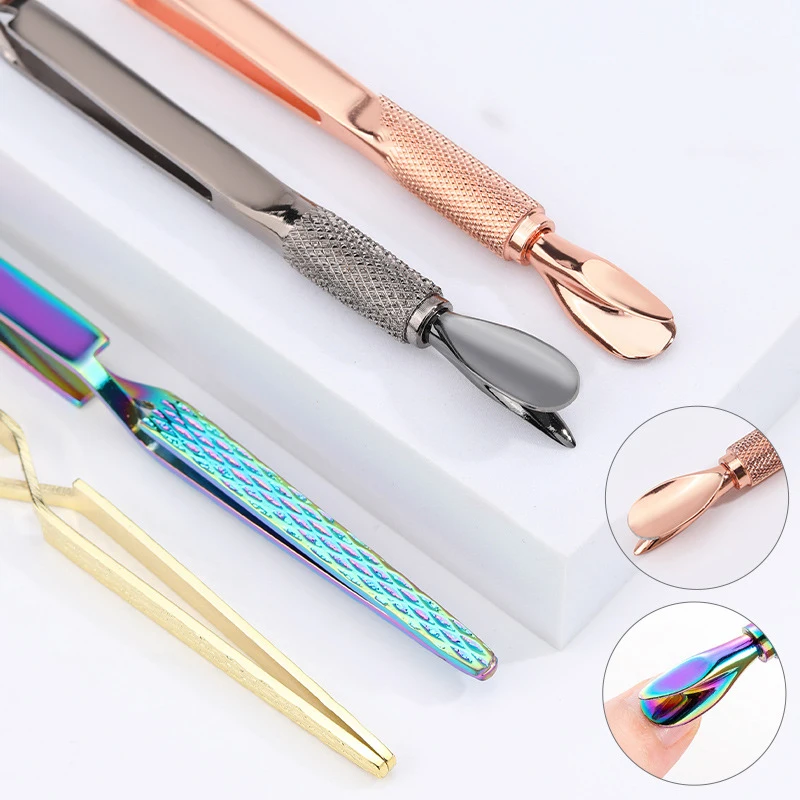 Stainless Steel Multi-Function Clip Tip Manicure Tool Nail Art Shaping Tweezers