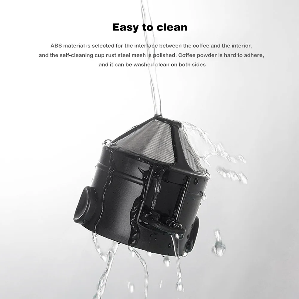 2022 Household Portable Reusable Stainless Steel Coffee Filter with Stand Holder, Washable Mini Coffee Dripper