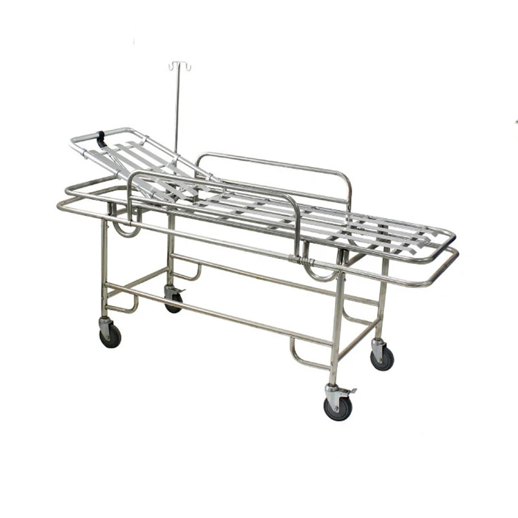 Hospital Equipment Price Patient Stretcher Trolley for Emergency with Stainless Steel Side Rails