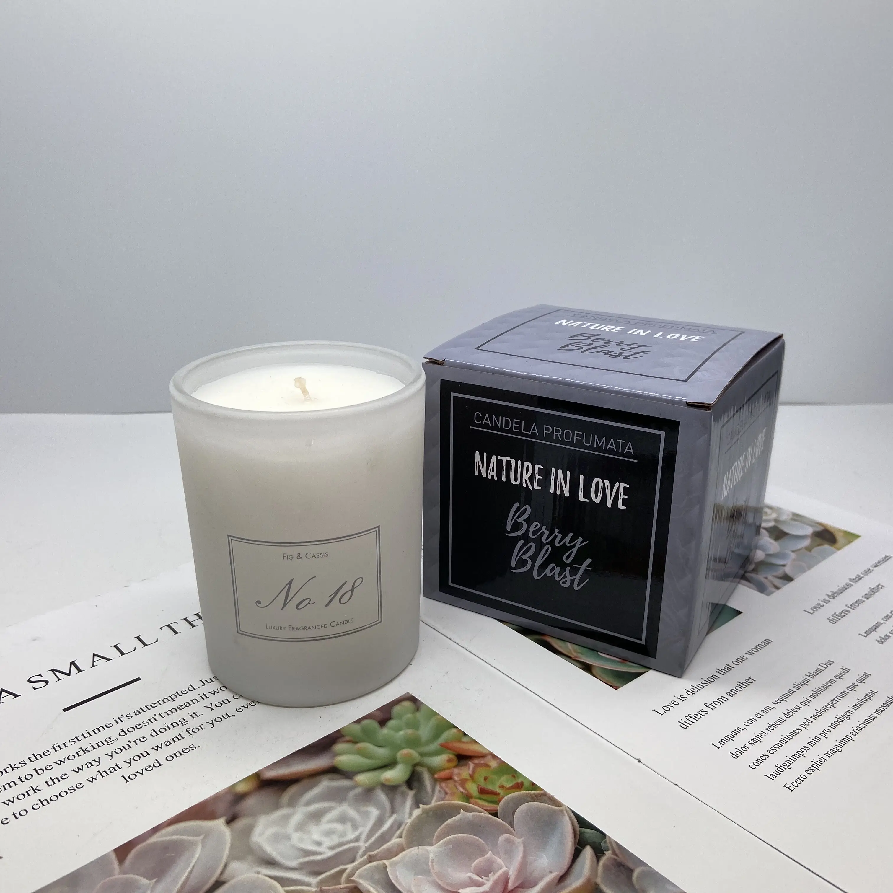 Custom Logo Frosted Glass Candle Jars With Box And Wooden Lids Wholesale Matte Black Pink Clear Glass Jars For Candles Making