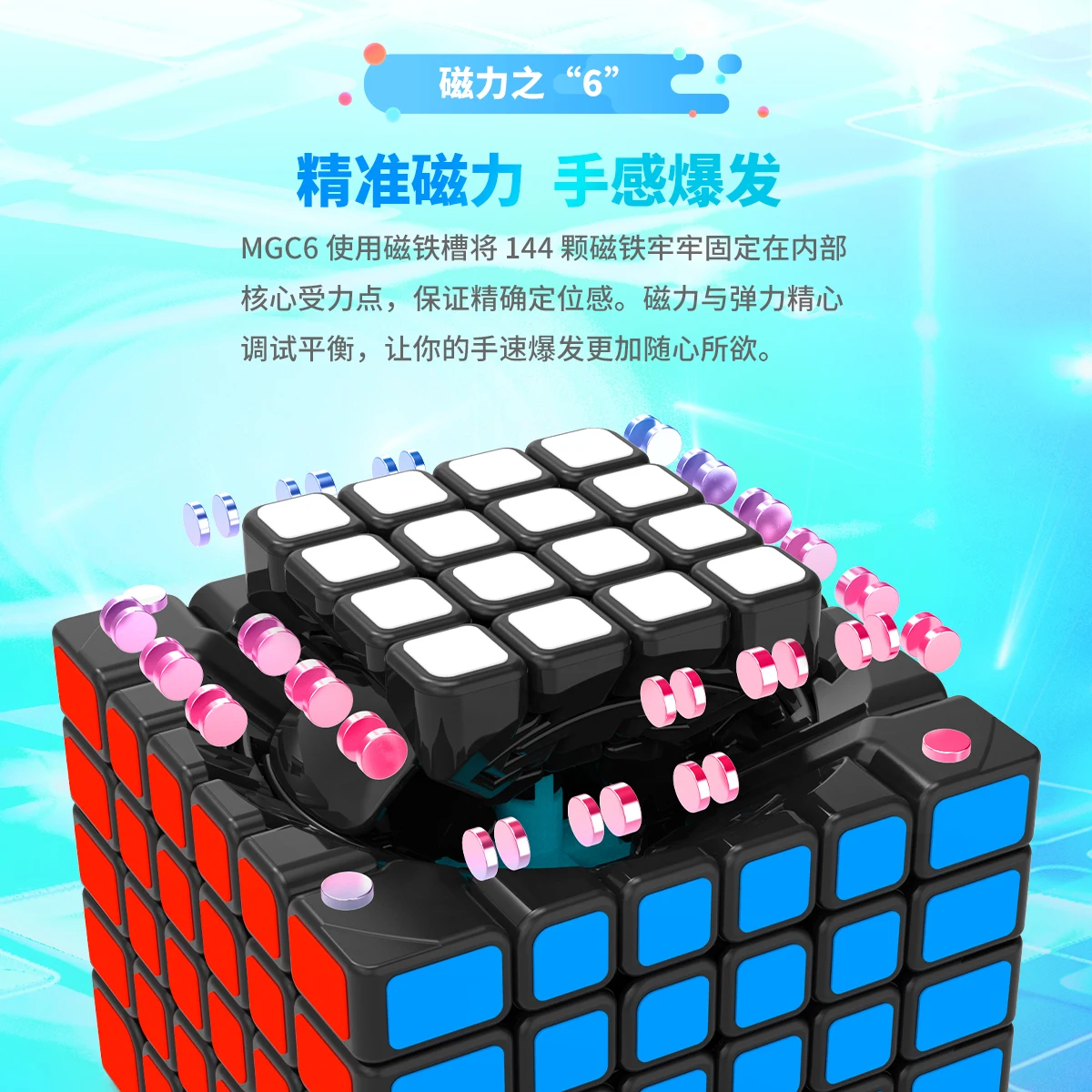 Yongjun YJ 6x6x6 MGC Magnetic 6 Layers Toys Magic Cubes Puzzle For Kids Anti-stress