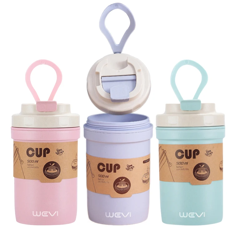 Wevi Eco-Friendly Biodegradable Bamboo Fiber Coffee Cups Disposable with Minimalist Design and Lid for Camping