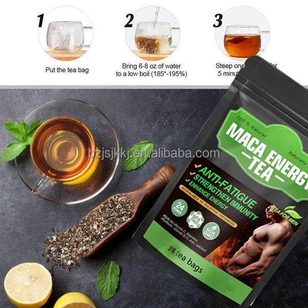 factory price maca energy tea Relieve fatigue herbal Strengthen the body for men ginseng sexual maca energy tea high quality