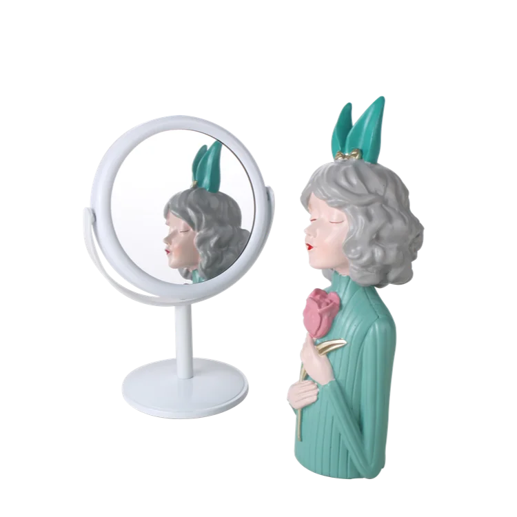 Pocket Customized Logo Mini Makeup Mirror Portable Table Round Shaped  Round Mini Make Up Mirror