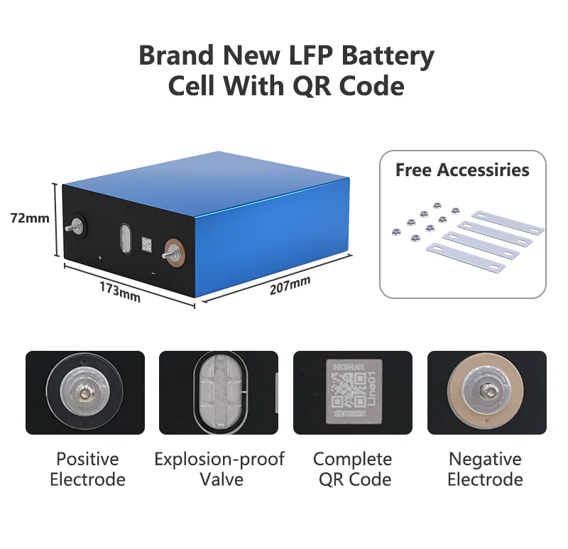 8000 Cycling Lifes 3.2V LiFePo4 BATTERO TECH 280Ah 300Ah 320Ah Battery Cell for Home Storage System