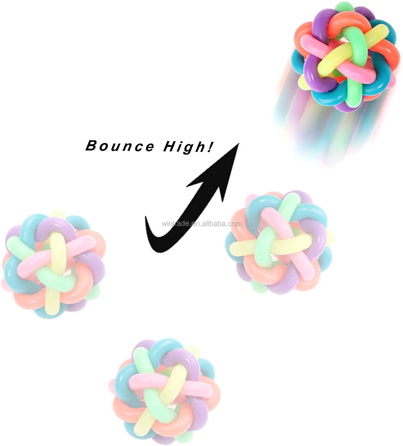 Stress Relief Rainbow Rubber Balls Squeeze Toys Ideal for Kids Even Pets