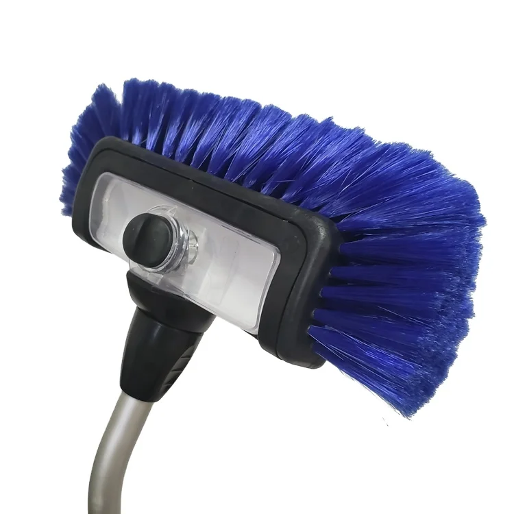 Soft Hair Water Flow Thru Car Wash Brush With Soap Dispenser