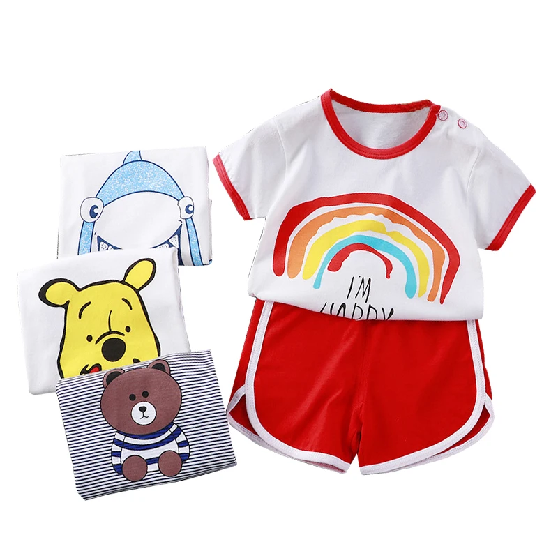 Everystep Newborn Baby Clothes Cotton Summer Baby Boy Clothes Baby Girl Clothes Kids Short Sleeve Shorts 2 Piece Set