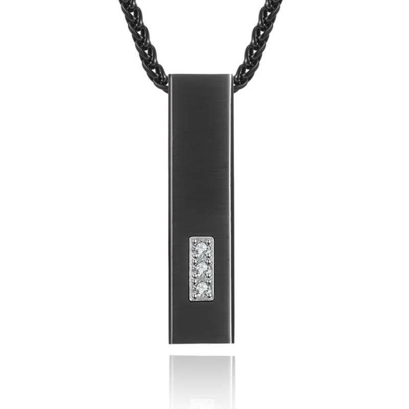 Fashion cool men black titanium carbon fibre 316 stainless steel dog tag