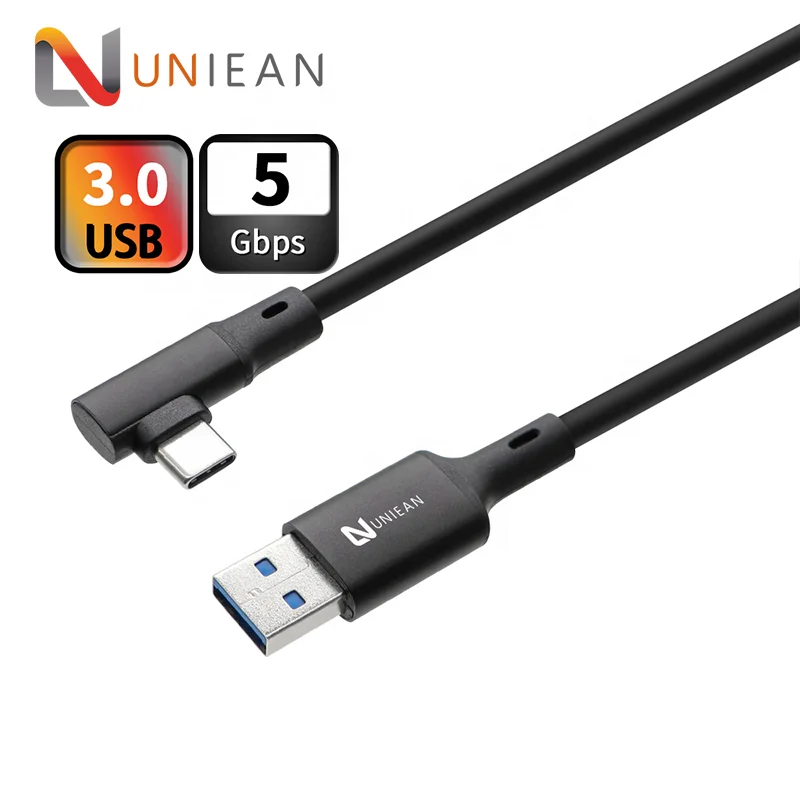 4m 5m 13ft 16ft 90 Degree Angle USB 3.1 Gen1 5Gbps A to Type C Data Transfer for VR 0culus Cable