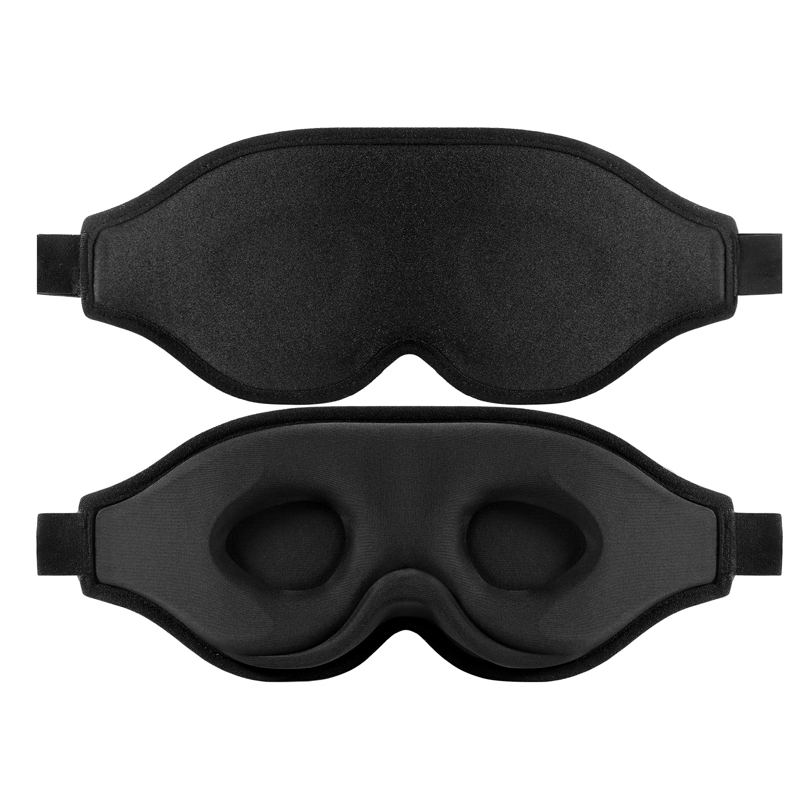 wholesale luxury 24mm deep eye socket 3d Breathable contoured cup 100% Blackout Adjustable Strap memory foam eye mask