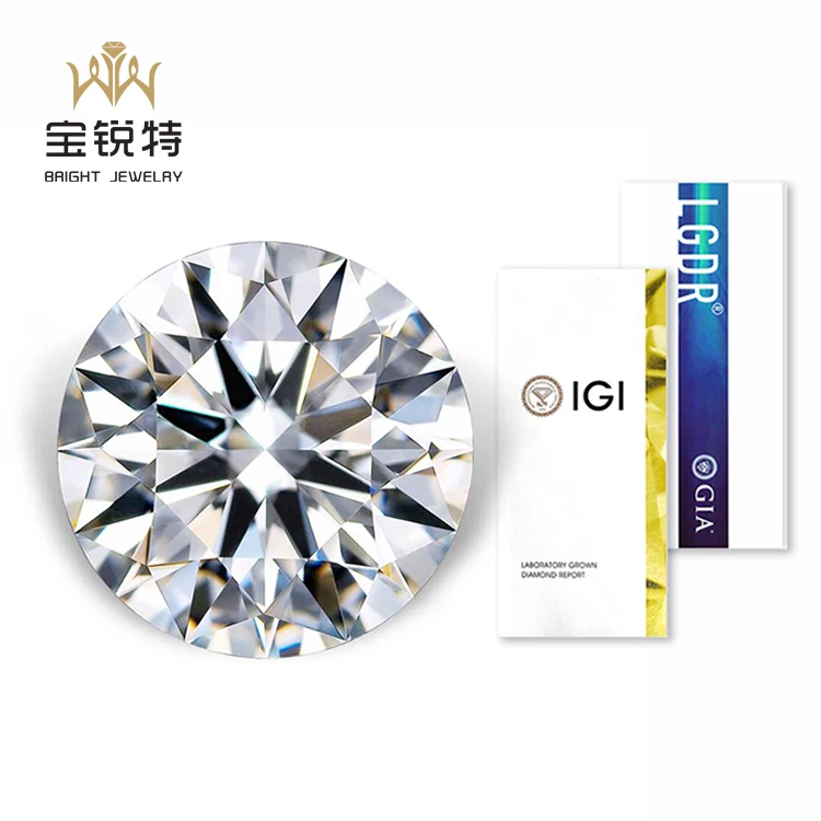 Igi Cvd Hpht Lab Grown Diamonds Vs 0.01-2 Carat DEF VVS Diamond Hpht CVD Lab Synthetic Round Brilliant Cut