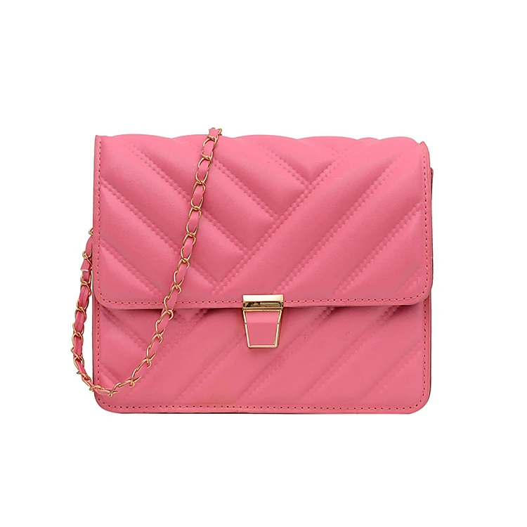 Korean style women shoulder chain handbags leather shoulder bag for lady