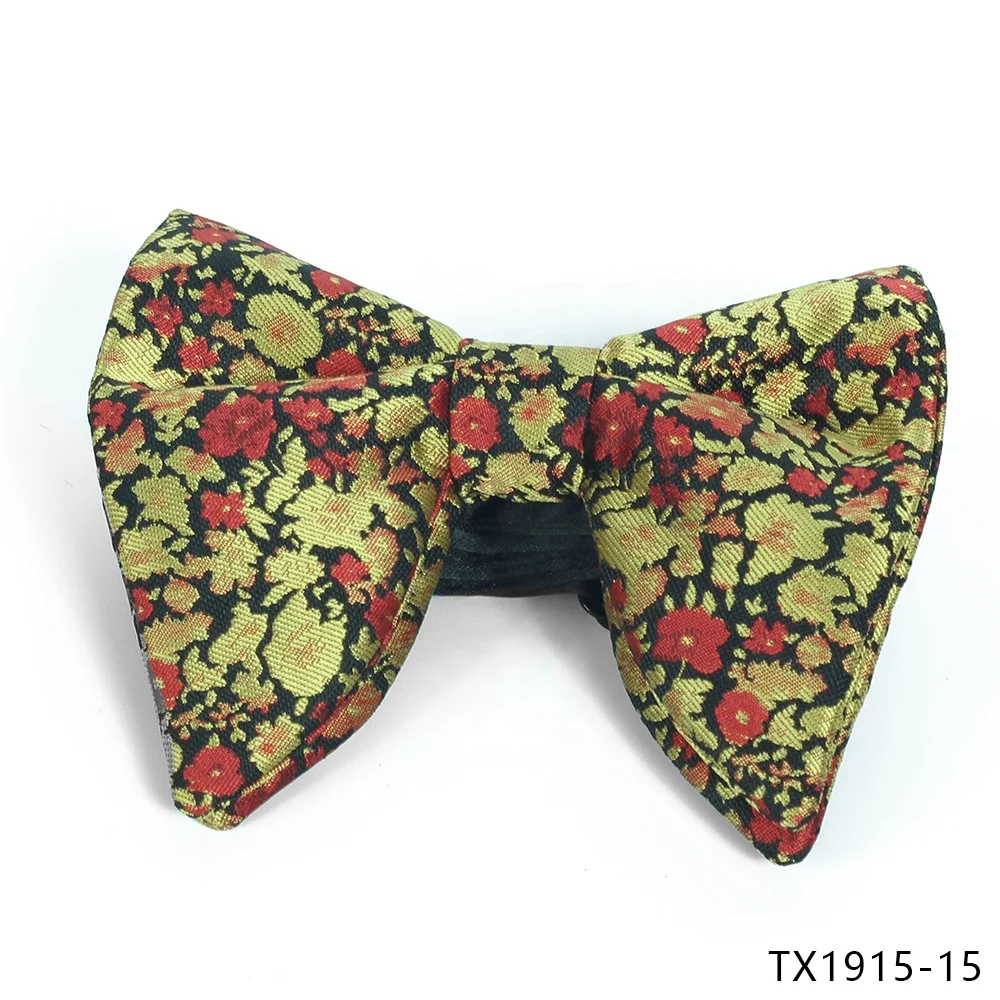 Custom cheap mens self bowtie fancy bow ties set for wedding