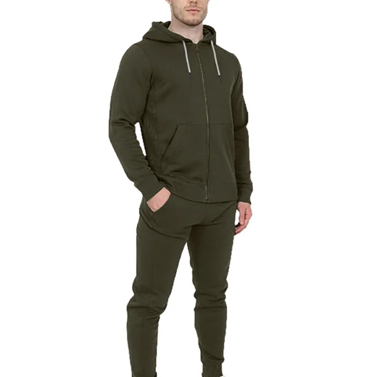 Wholesale Unisex Casual Sweatsuits Full Zip Warm Tracksuits For Men Factory 2 Pieces Custom Logo Casual Jogging Tracksuit Set