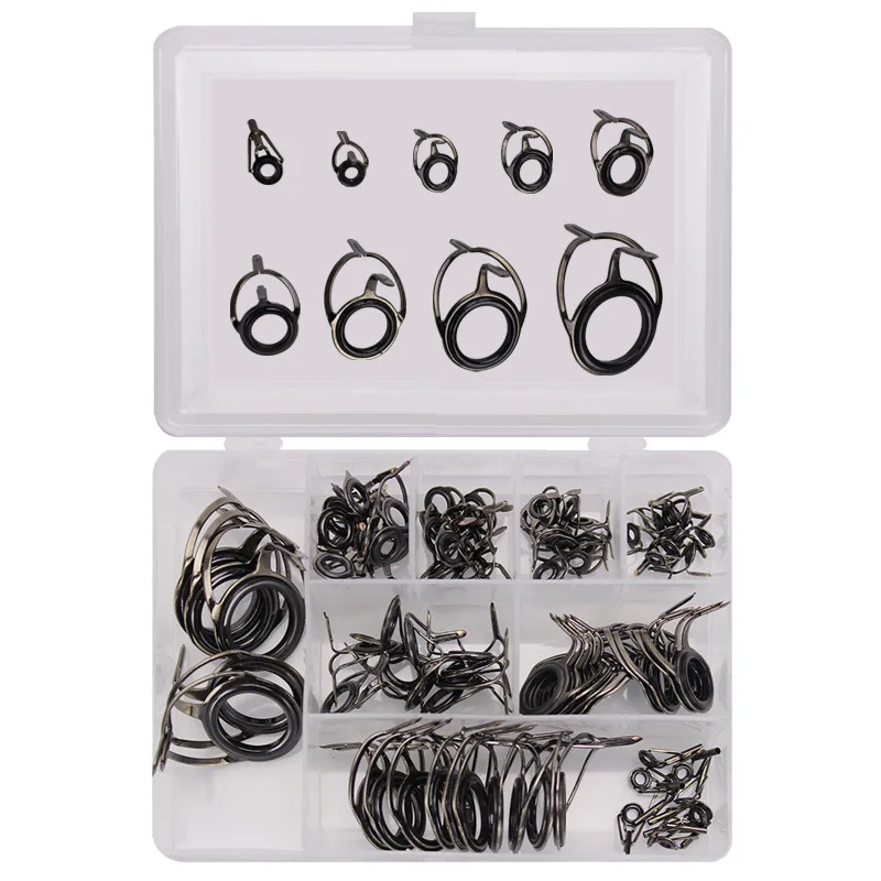 85PCS ceramic plus high carbon steel sea rod guide eye set wire ring fishing rod accessories