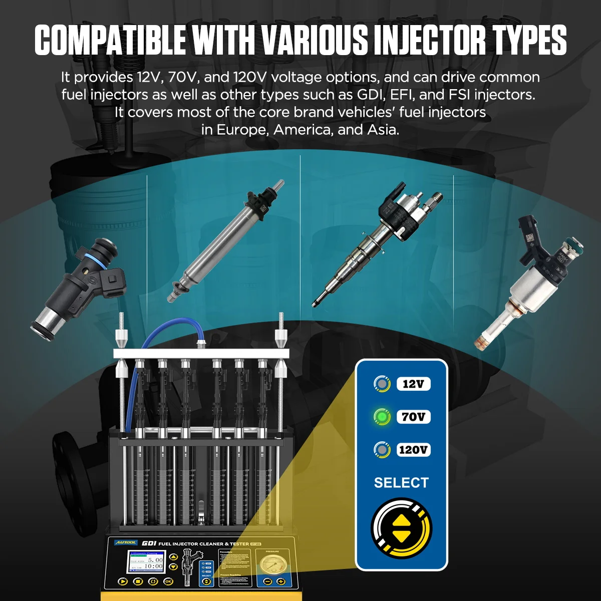 AUTOOL CT500 launch injector cleaner ultrasonic auto car fuel injector tester cleaner Fuel Injector Cleaner & Tester Machine