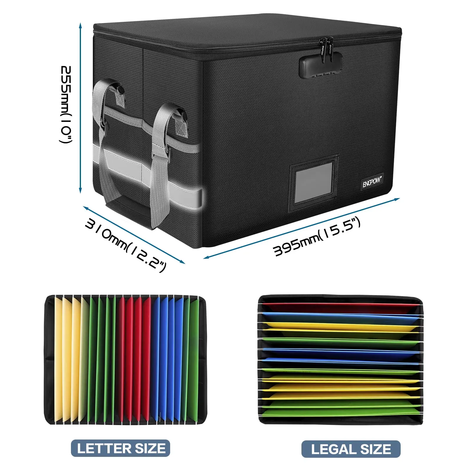 Fireproof Waterproof Document Case Business Use Large Capacity Folding File Organizer  Anti-Static Document Storage Box