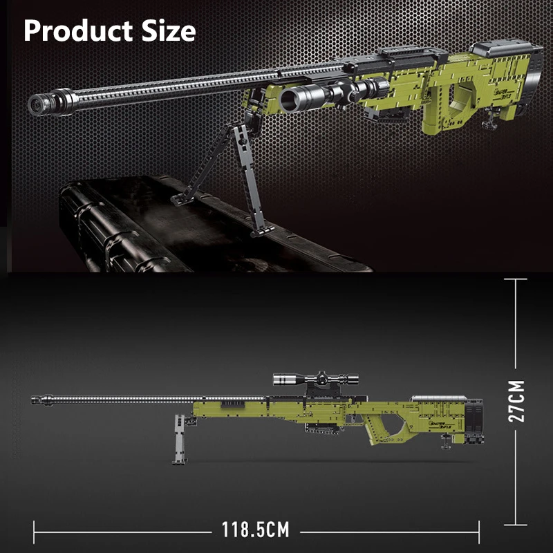 Gun Series 14010 Game Weapons Equipment AWM Sniper Rifle Block Gun Model Boy Educational Assemble Building Block Plastic Toy